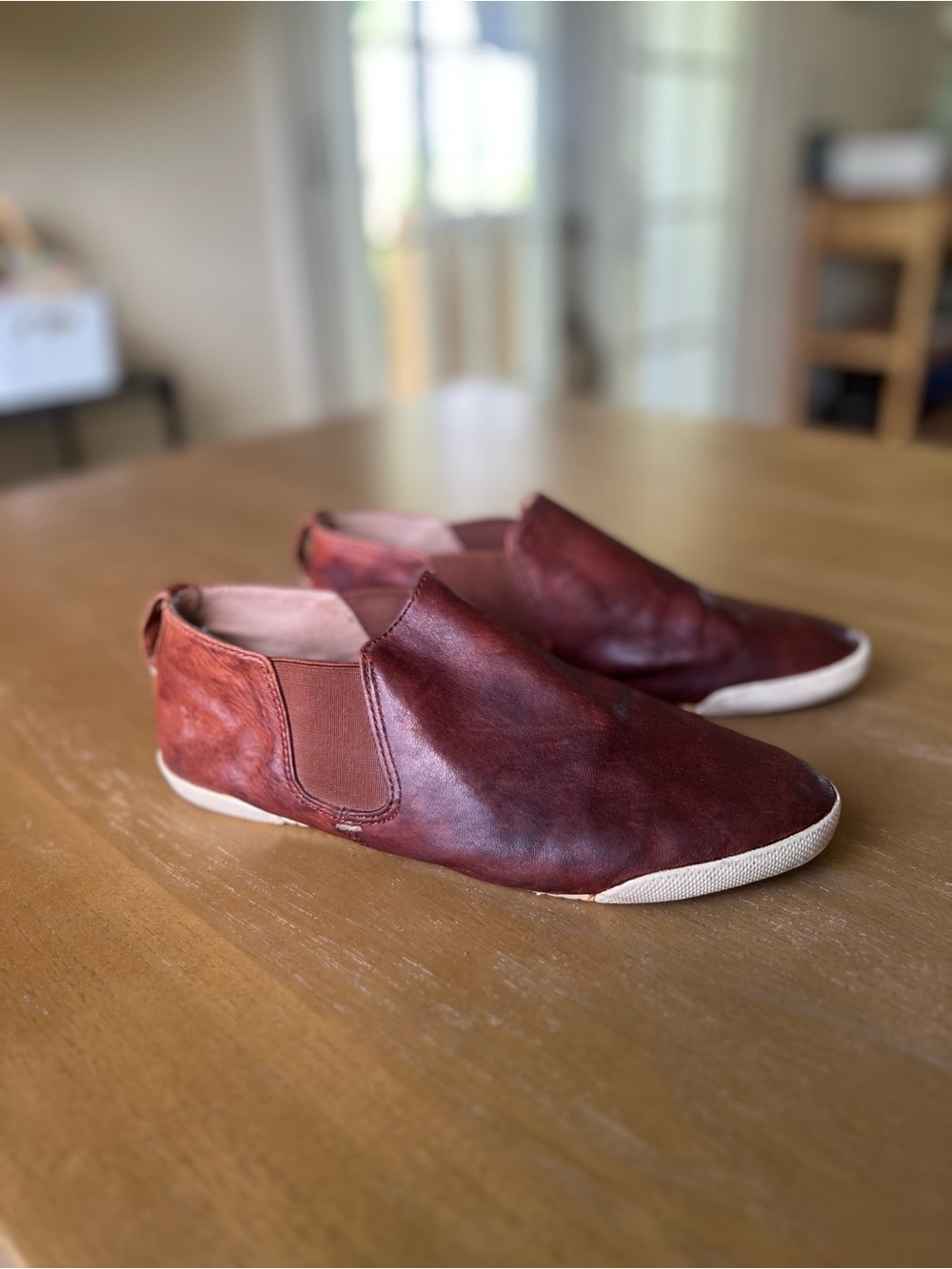 FRYE Melanie Chelsea Leather Slip On Sneaker Bootie Cognac Brown (7) - Picture 3 of 14